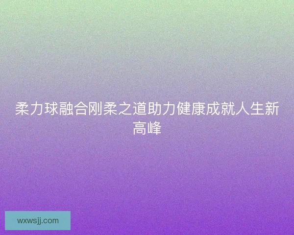 柔力球融合刚柔之道助力健康成就人生新高峰
